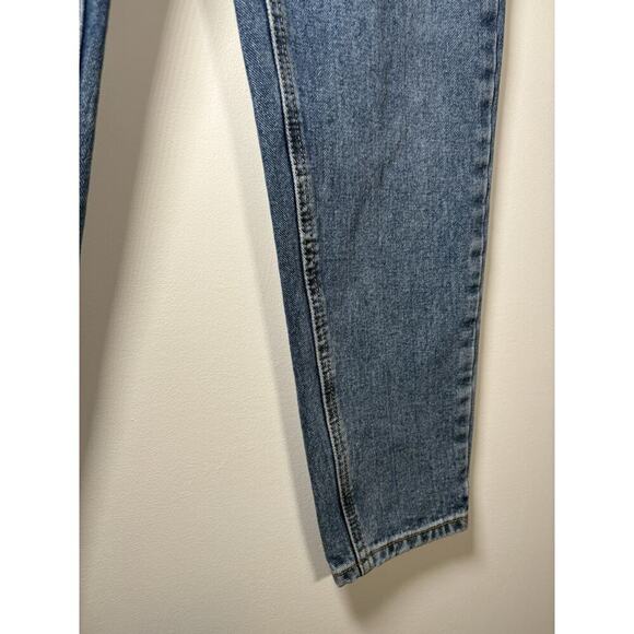 PRETTY LITTLE THING Denim Mom Jeans Medium Dark Wash Retro 90s Y2K Preppy Size 2 - Picture 4 of 9
